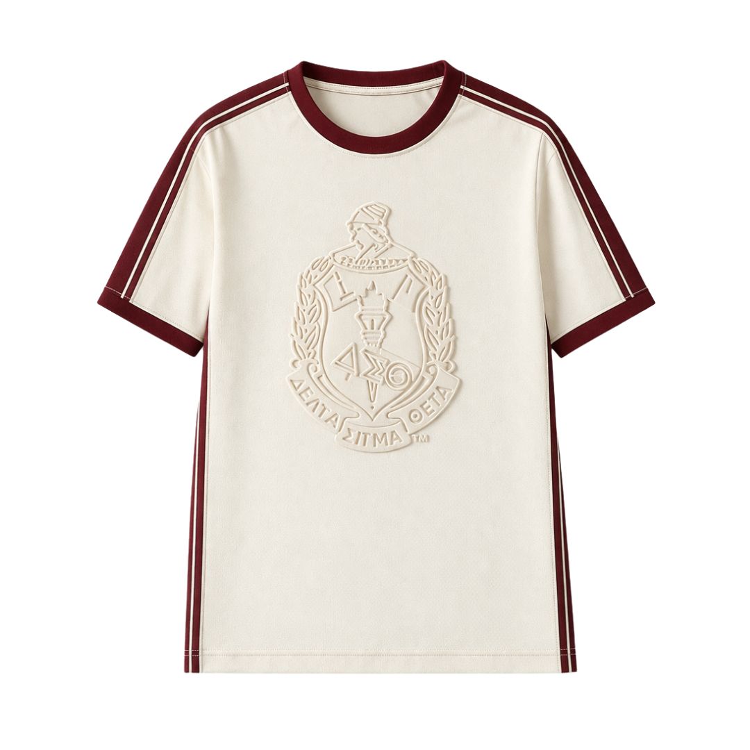 Delta Cream Tapered Embossed Crest Premium Shirt