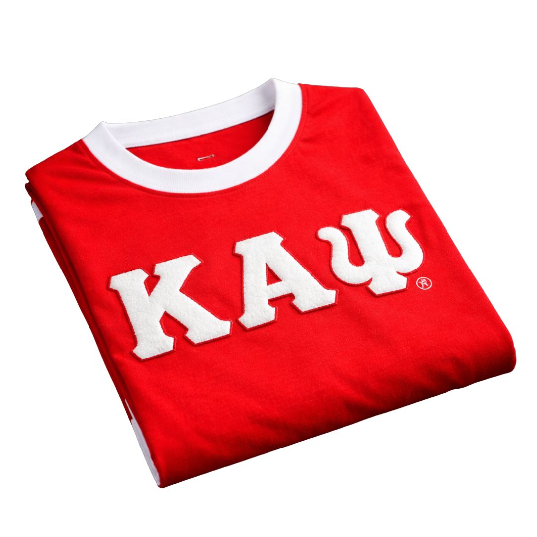 Red/White ΚΑΨ Ringer Chenille Tee