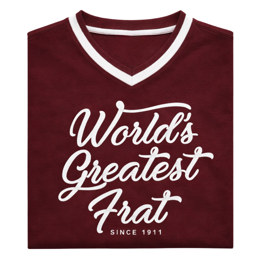 World's Greatest Frat Script Tee (Krimson)