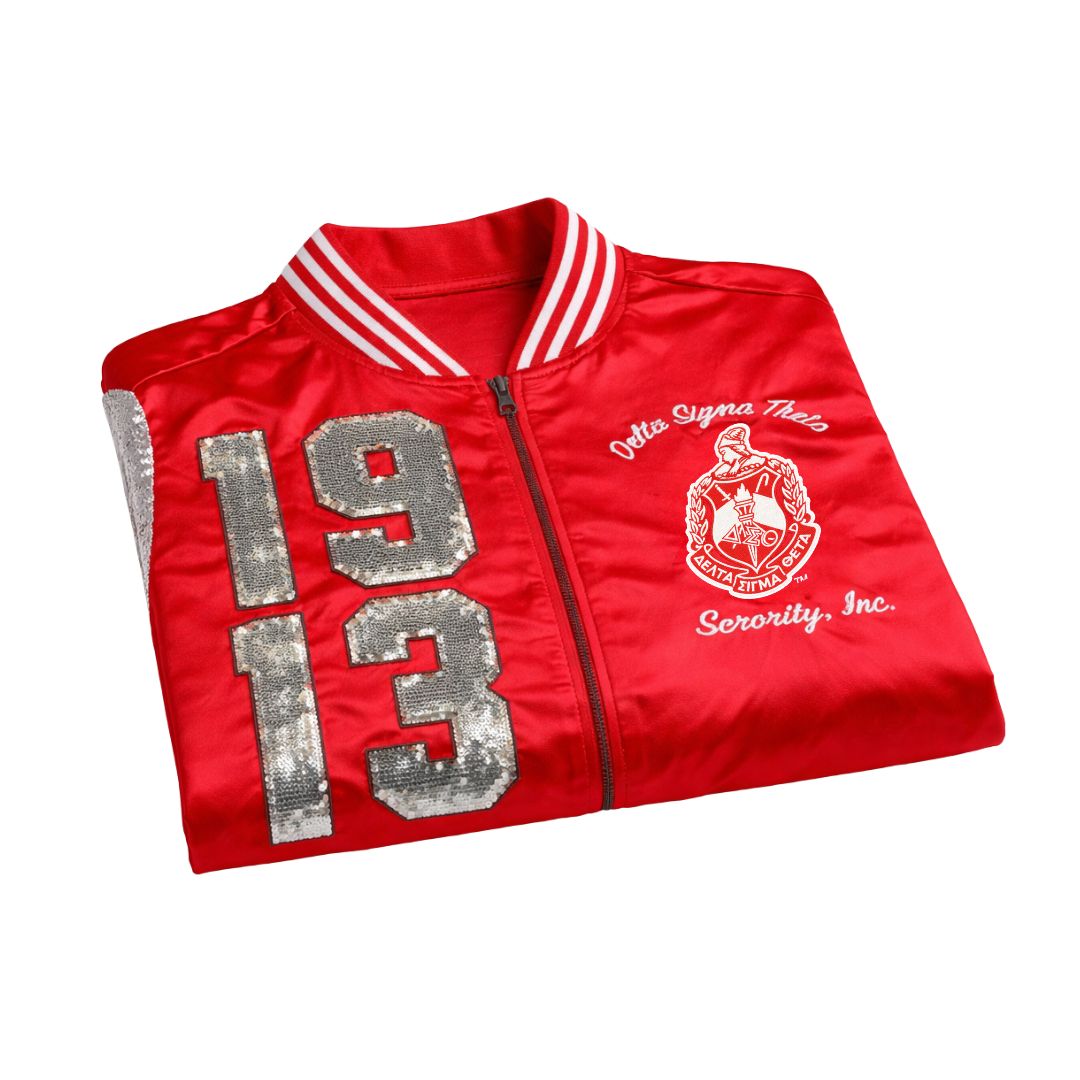 DST Satin Sequin Jacket Red